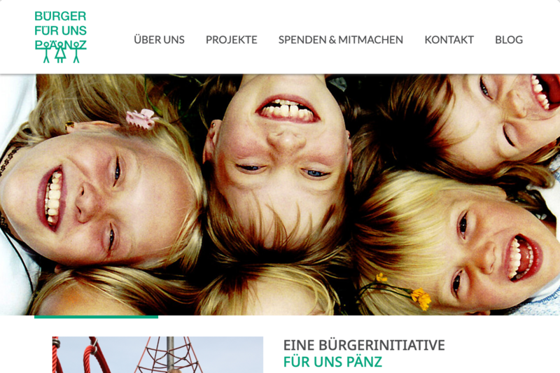 Screenshot der Webseite des Vereins "Bürger für uns Pänz"