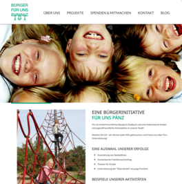 Screenshot der Webseite des Vereins "Bürger für uns Pänz"